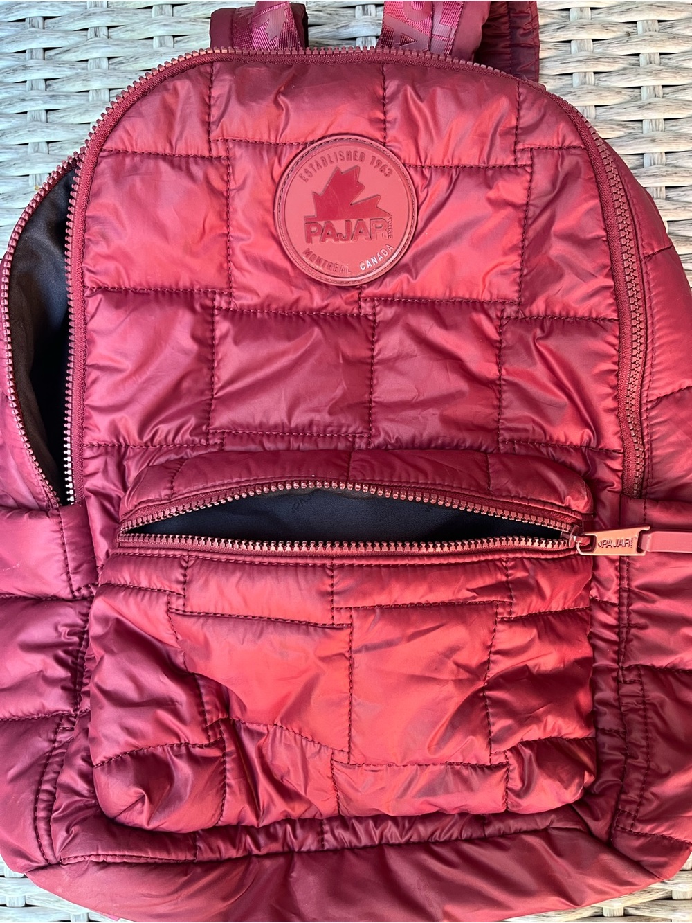 Pajar Quilted Burgundy Backpack - Picture 10 of 13